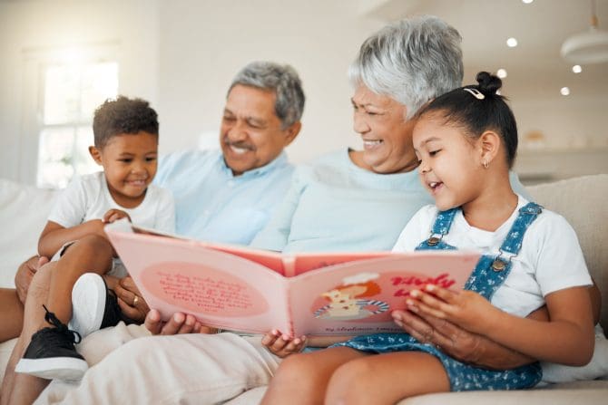 grandparents reading